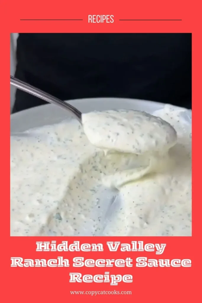 Delicious Hidden Valley Ranch Secret Sauce