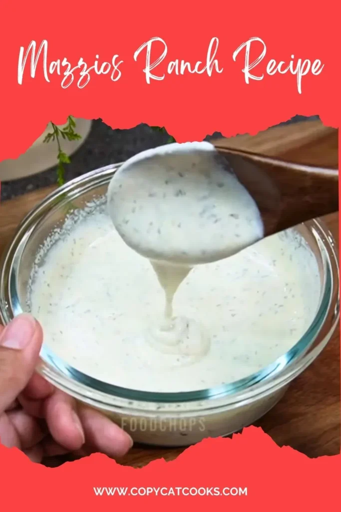 Delicious Mazzios Ranch