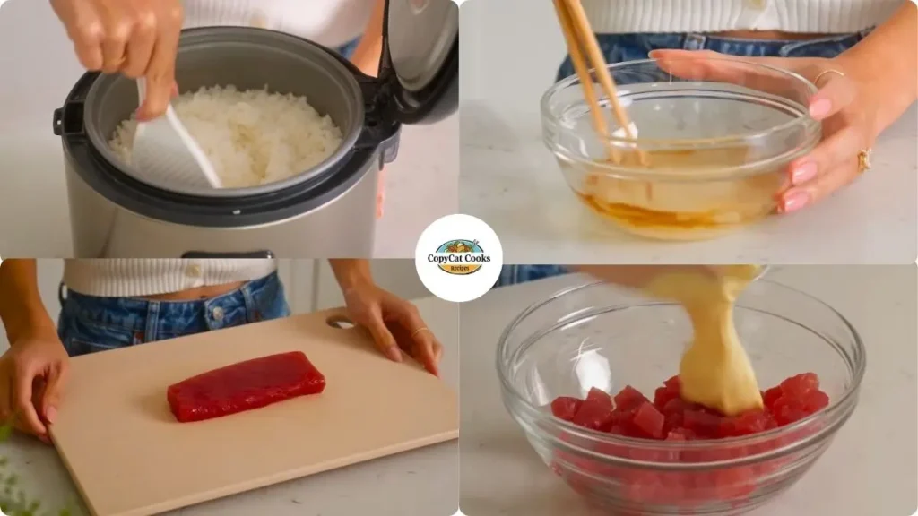 Step by step Benihana Crispy Spicy Tuna Recipe